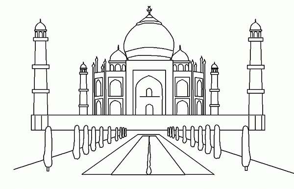 Taj Mahal 7th Wonder of the World Coloring Page