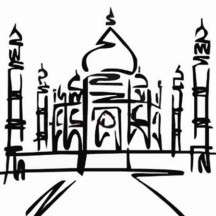 Taj Mahal Outline Coloring Page