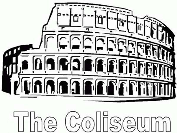 A Restored Colosseum from Ancient Rome Coloring Page