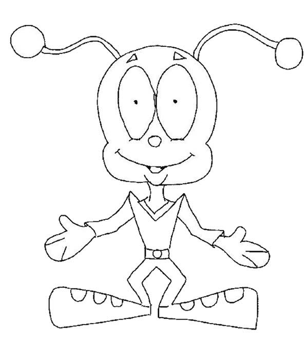 Alien Welcoming Us Coloring Page