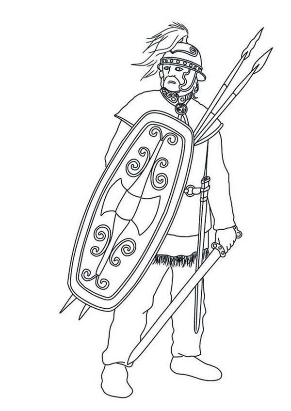 Barbaric Army from Ancient Rome Coloring Page