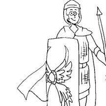 Cartoon Drawing of Ancient Rome Soldier Coloring Page