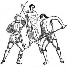 Gladiator Training from Ancient Rome Coloring Page