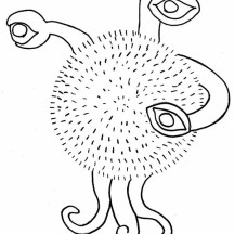 Three Eyed Alien Coloring Page