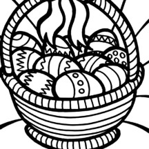 A Bucket of Easter Eggs Coloring Page