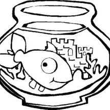 A Castle Inside a Fish Tank Coloring Page