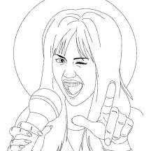 American Musical Comedy Series Hannah Montana Coloring Page