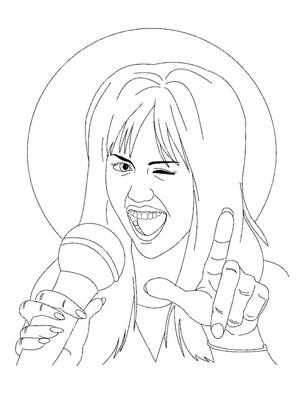 American Musical Comedy Series Hannah Montana Coloring Page