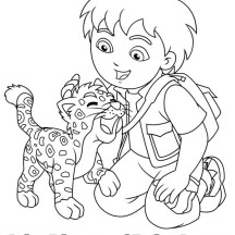 Baby Jaguar Love Diego in Go Diego Go Coloring Page
