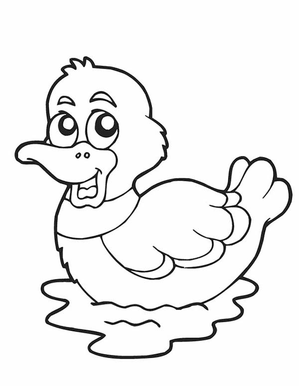 Big Eyed Duck Coloring Page
