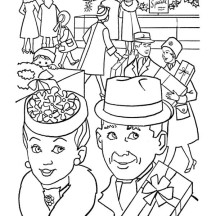 Buying a Present for Gran Parents Day Coloring Page