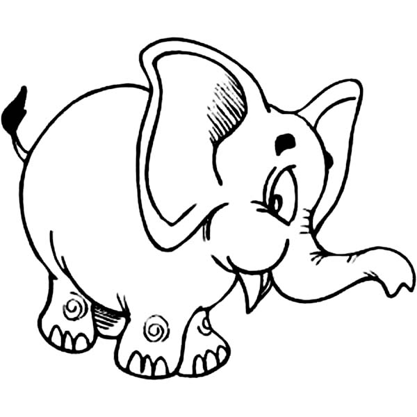 Chibi Elephant Coloring Page