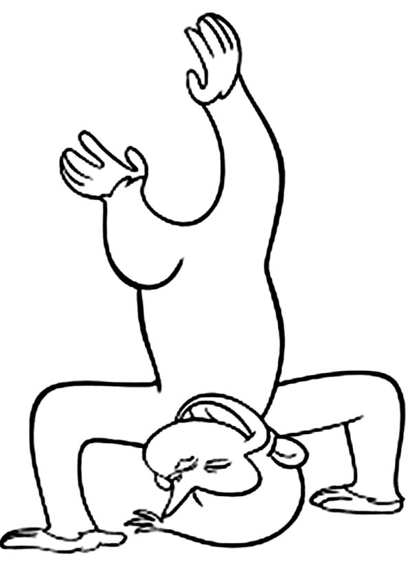 Curious George Breakdance Coloring Page