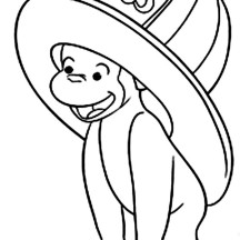 Curious George Wear Firefighter Hat Coloring Page
