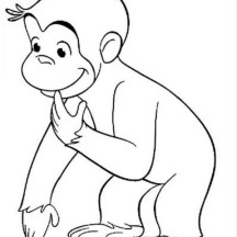 Curious George Wondering Why Coloring Page