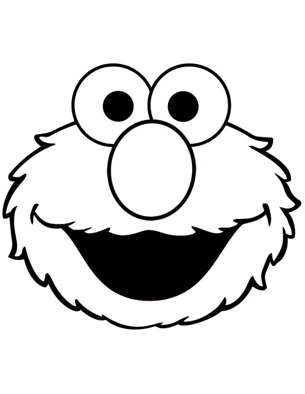 Cute Elmo Face Coloring Page