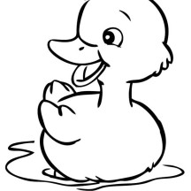 Cute Little Duck Coloring Page