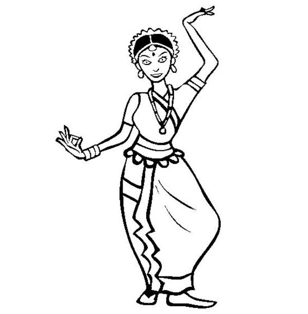 Dance on Diwali Festival Coloring Page