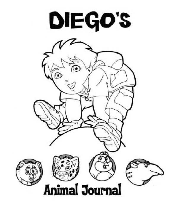 Diego Animal Journal in Go Diego Go Coloring Page