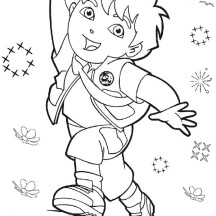 Diego Jump Reach the Sky in Go Diego Go Coloring Page