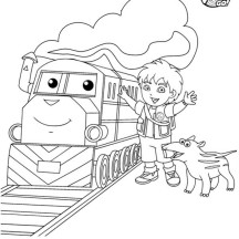 Diego Meet the Train in Go Diego Go Coloring Page