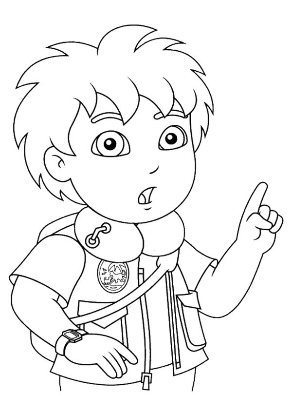 Diego Suddenly Remember Something in Go Diego Go Coloring Page