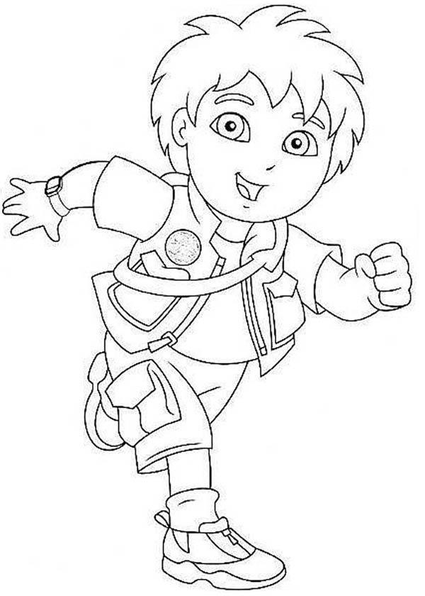 Diego in Good Spirit in Go Diego Go Coloring Page