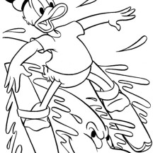 Donald Duck  Playing Fool by Shark Coloring Pages