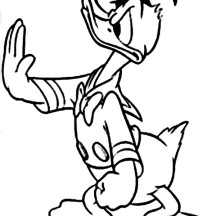 Donald Duck Pushing Coloring Pages