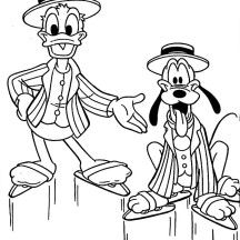 Donald Duck and Pluto Coloring Pages