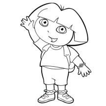 Dora Greeting to Us in Dora the Explorer Coloring Page