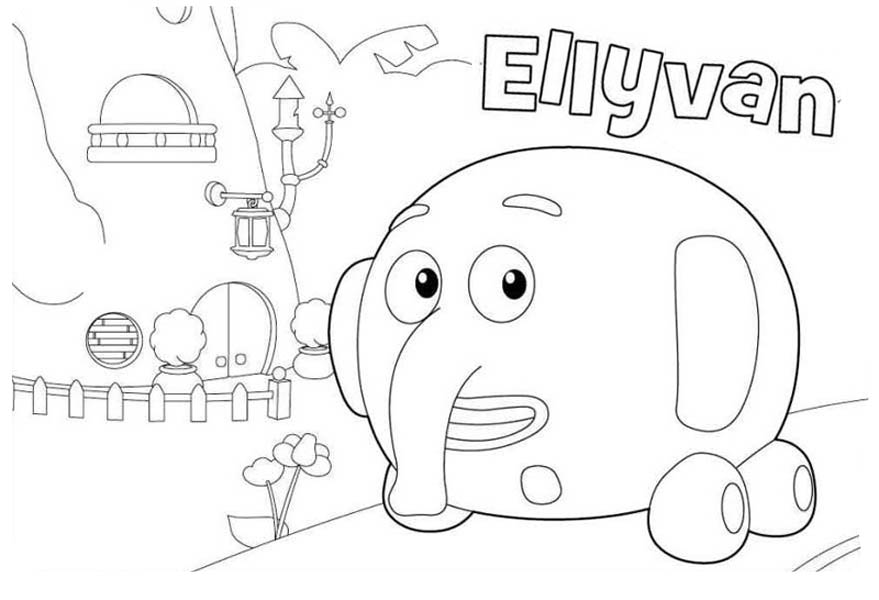 Ellyvan from Jungle Junction Coloring Page