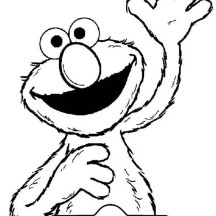 Elmo Raise His Hand Coloring Page