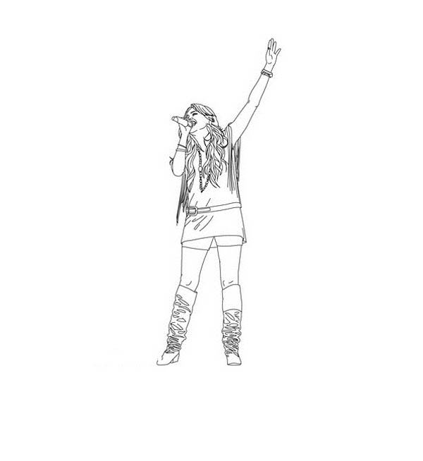 Famous Artist Miley Stewart in Hannah Montana Coloring Page