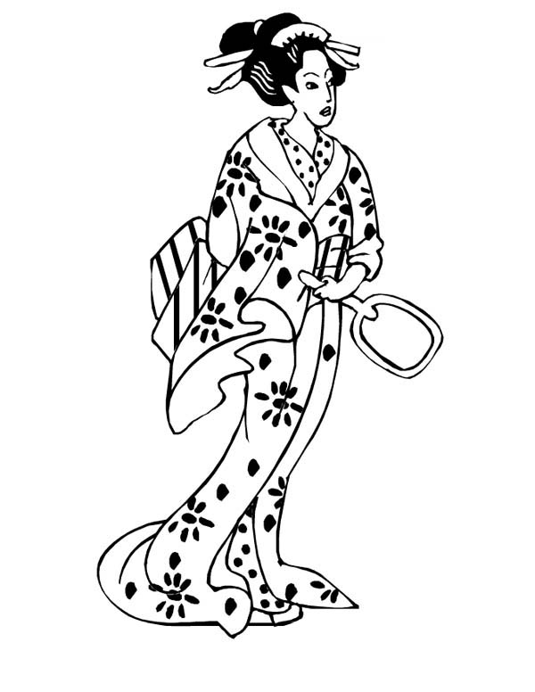 G is for Geisha Coloring Page