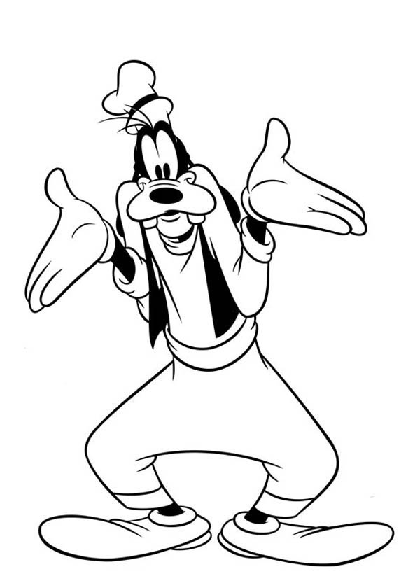 Goofy Does not Know Coloring Page