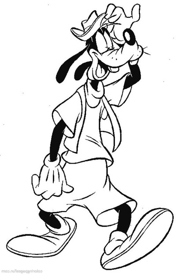Goofy on Holiday Coloring Page