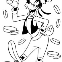 Goofy with a Lot of Puck Coloring Page