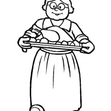 Grandma Cooking to Celebrate Gran Parents Day Coloring Page