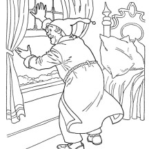 Grandma Open the Window in Gran Parents Day Coloring Page