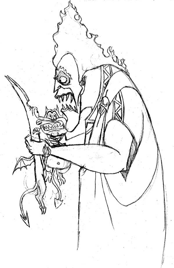 Hades in Hercules Movie Scene Coloring Page NetArt