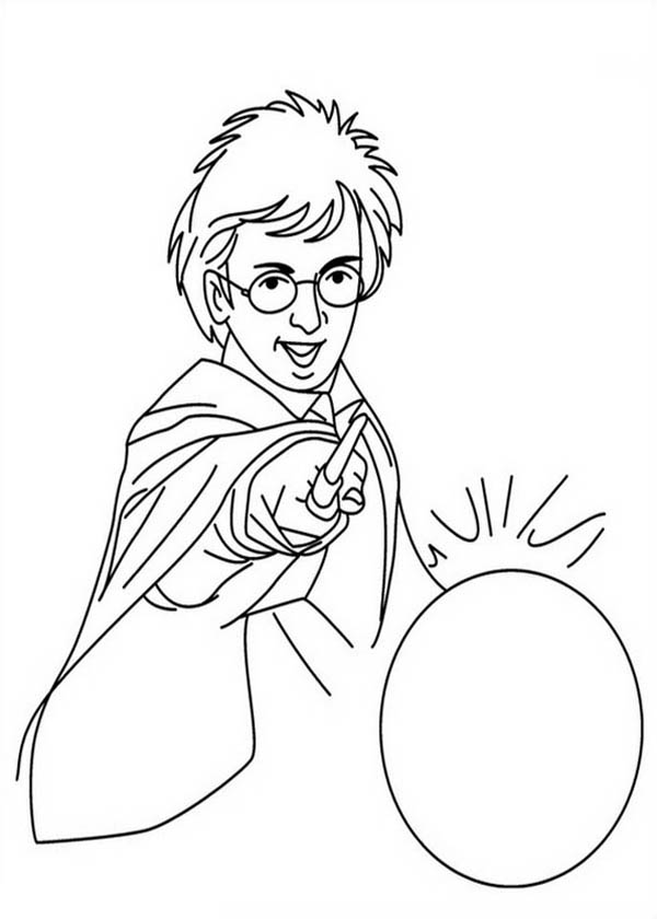 Harry Potter and Crystal Ball Coloring Page