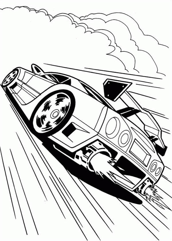 Hot Wheels Fire Tail Coloring Page