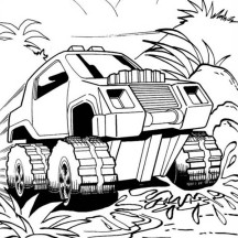 Hot Wheels Get Through the Jungle Coloring Page