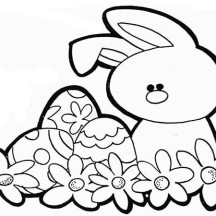 How to Draw a Rabbit and an Easter Eggs Coloring Page