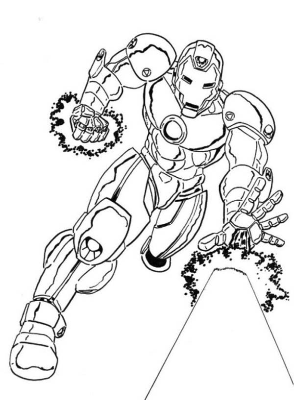 Iron Man Deathly Palm Strike Coloring Page
