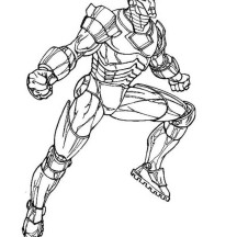 Iron Man Ready for Battle Coloring Page