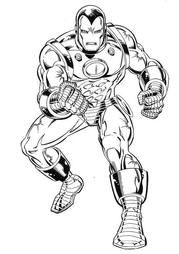 Iron Man Tank Heavy Combat Suit Coloring Page