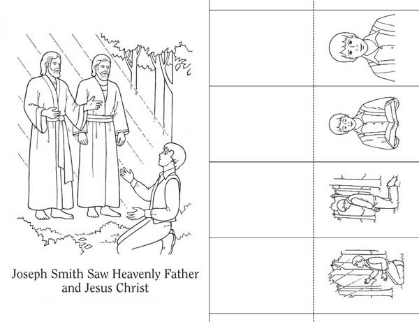 Joseph Smith Saw Heavenly Father and Jesus Christ Coloring Page