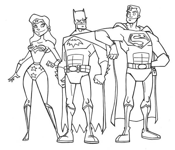 Justice League Trinity Coloring Page